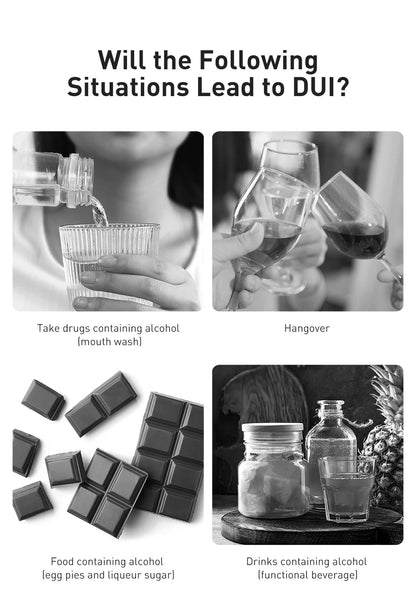 Baseus LED Display Automatic Alcohol Tester Professional Breath Alcohol Tester Rechargeable Breathalyzer Alcohol Test Tools Ai-TechWorld 