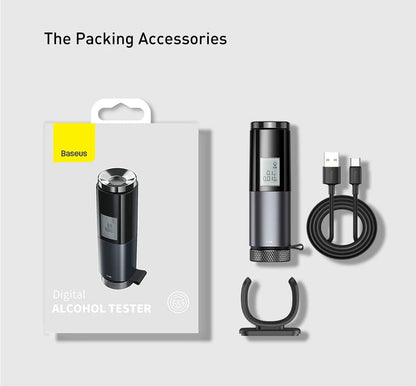 Baseus LED Display Automatic Alcohol Tester Professional Breath Alcohol Tester Rechargeable Breathalyzer Alcohol Test Tools Ai-TechWorld 