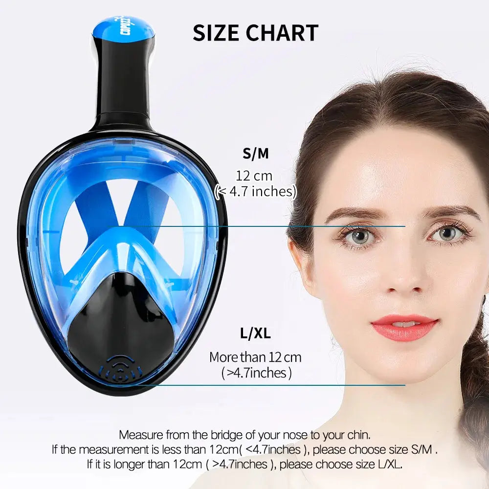 COPOZZ Professional Snorkeling Diving Mask Underwater Scuba Full Face Snorkel Mask Anti Fog Goggles for Adult Swimming Equipment Ai-TechWorld 