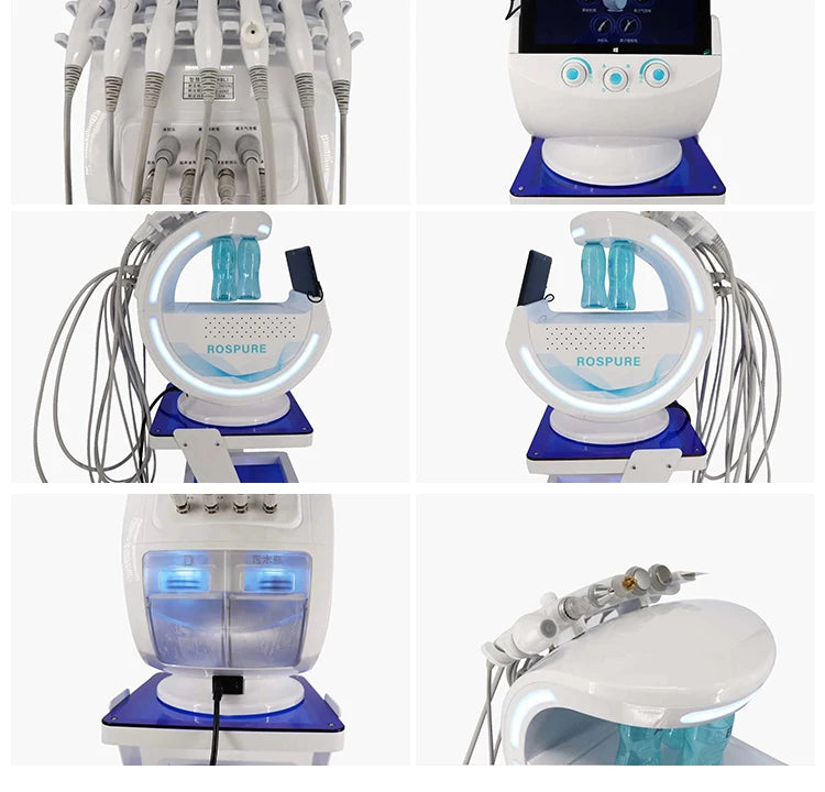 2025 Newest Profession 7 In 1 Smart Facial Cleansing Skin Analyze Deep Pore Vacuum Lift Anti-aging Beauty Machine Ice Blue Ai-TechWorld 