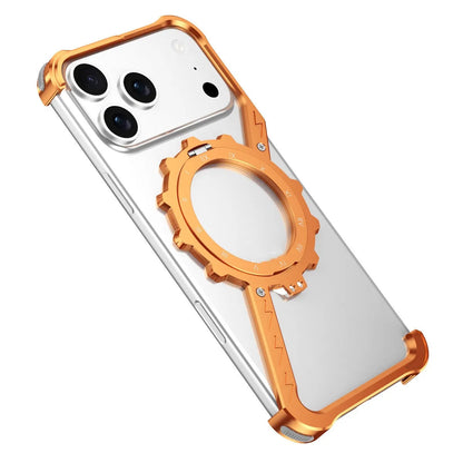 New Product Aluminum Frameless Phone Case 360 Magnetic Rotation Stand Shockproof Bumper Electroplate for iphone 17 Pro Max Men Ai-TechWorld 