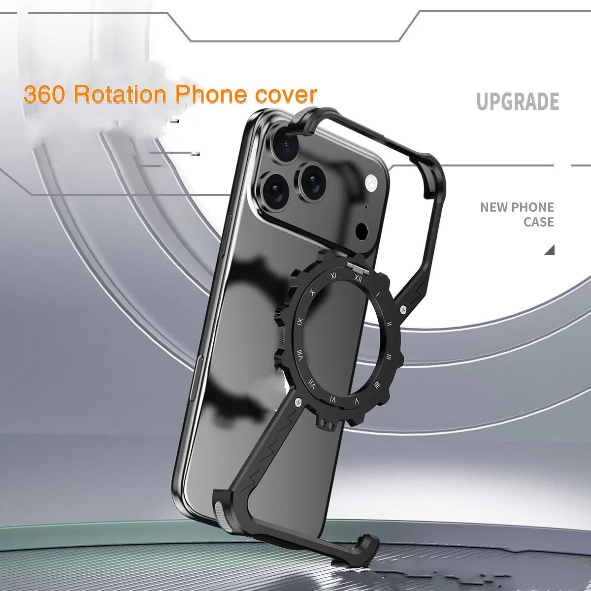 New Product Aluminum Frameless Phone Case 360 Magnetic Rotation Stand Shockproof Bumper Electroplate for iphone 17 Pro Max Men Ai-TechWorld 