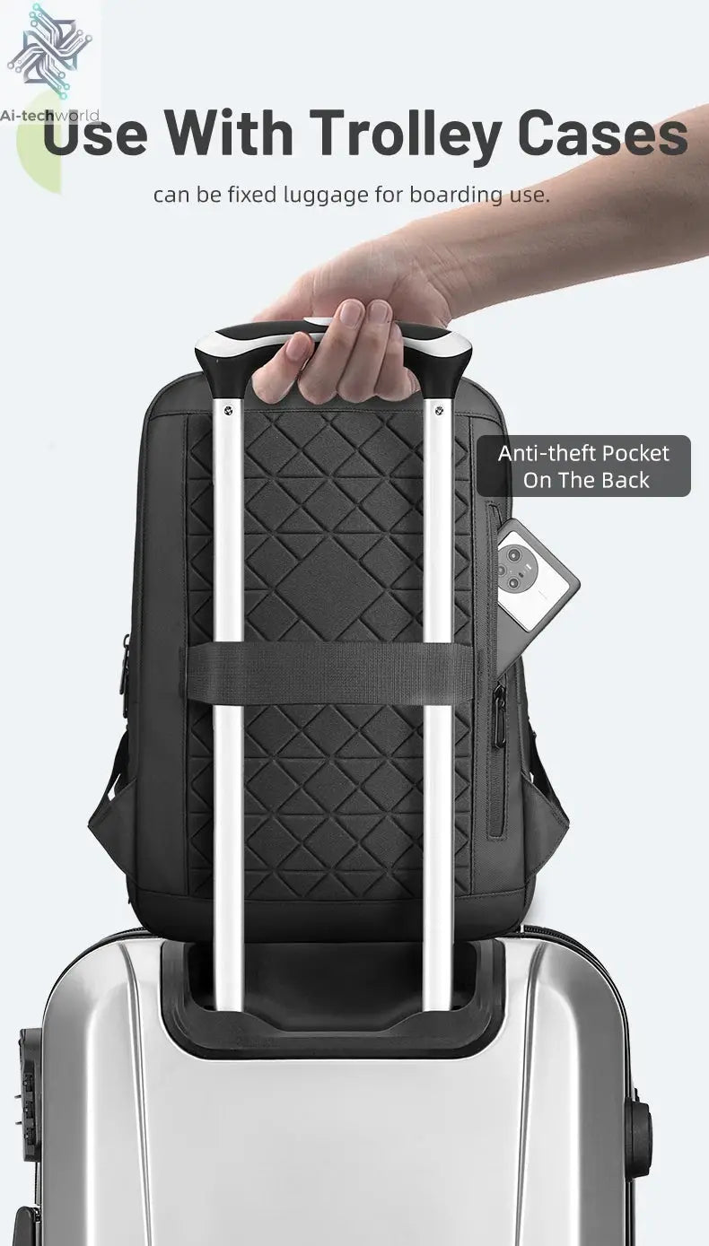 Heroic Knight Multifunctional Men's Backpack 15.6" Laptop Backpack Waterproof Large Capacity Work Travel Backpack with USB Port Ai-TechWorld