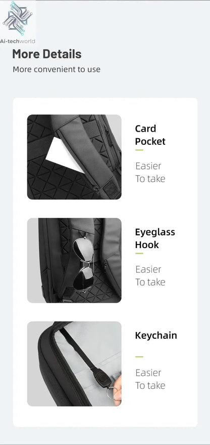 Heroic Knight Multifunctional Men's Backpack 15.6" Laptop Backpack Waterproof Large Capacity Work Travel Backpack with USB Port Ai-TechWorld