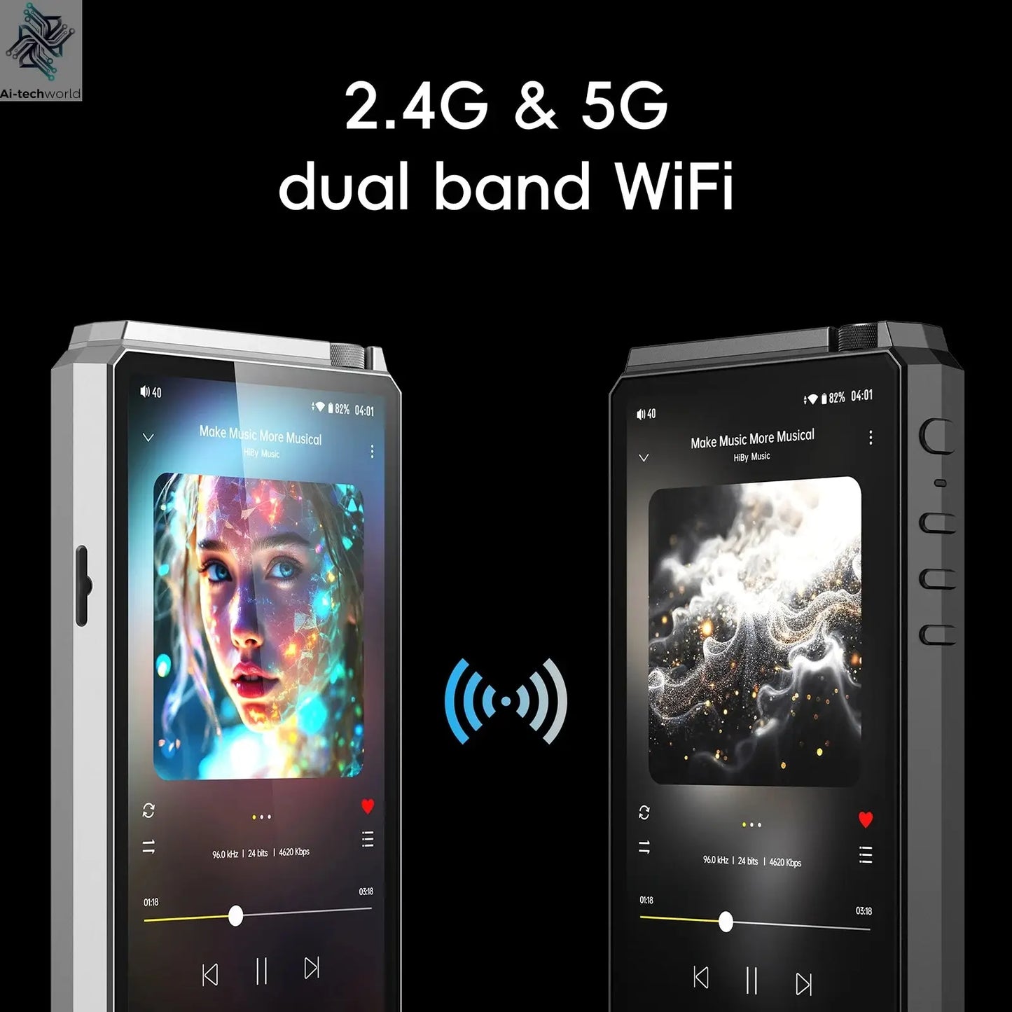 HiBy R6III 2025 / R6 Gen 3 Android 12 Music Player MP3 USB DAC HIFI WiFi Bluetooth 5.0 CS43198 *4 MQA16x DSD512 PCM768 4500mAh Ai-TechWorld 