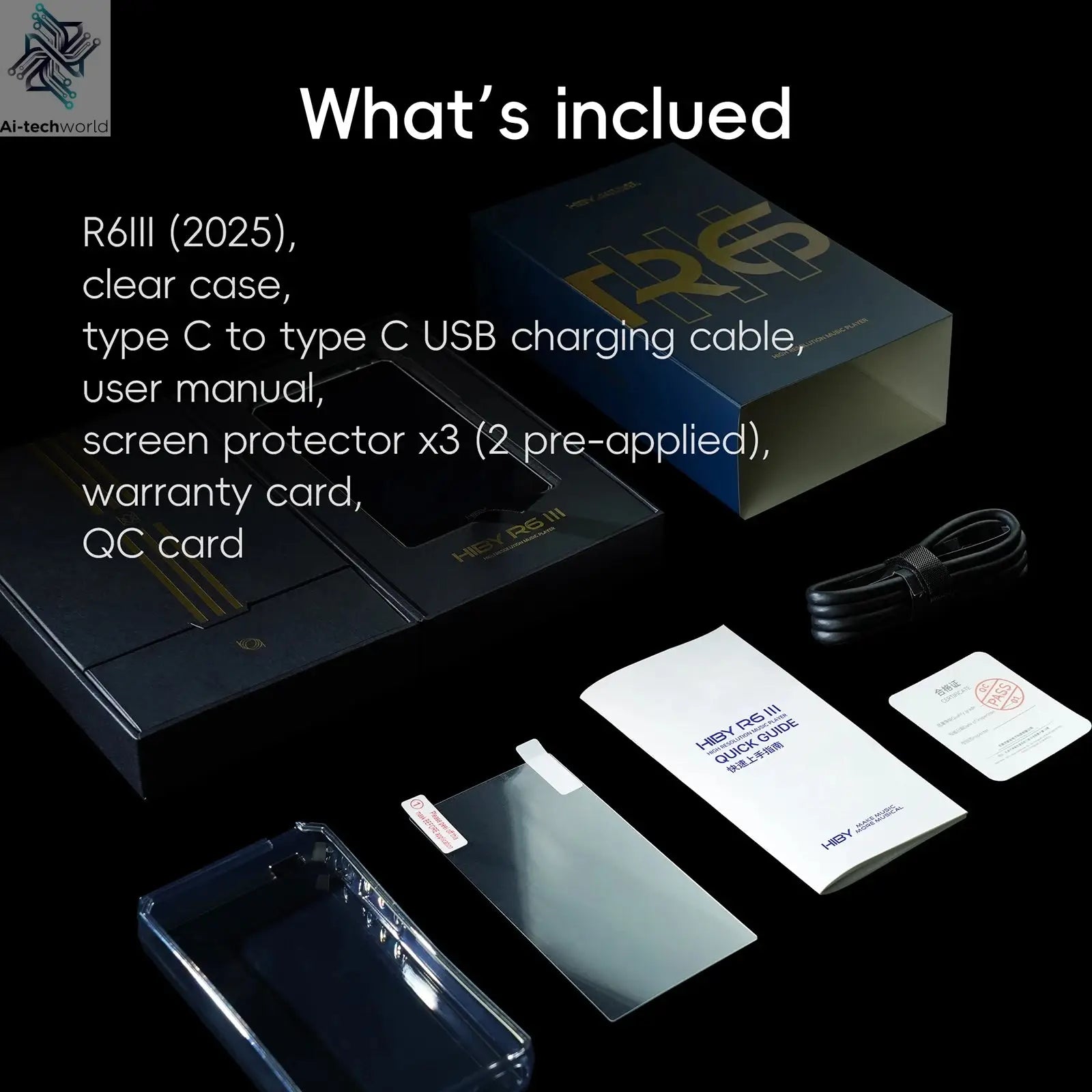 HiBy R6III 2025 / R6 Gen 3 Android 12 Music Player MP3 USB DAC HIFI WiFi Bluetooth 5.0 CS43198 *4 MQA16x DSD512 PCM768 4500mAh Ai-TechWorld 