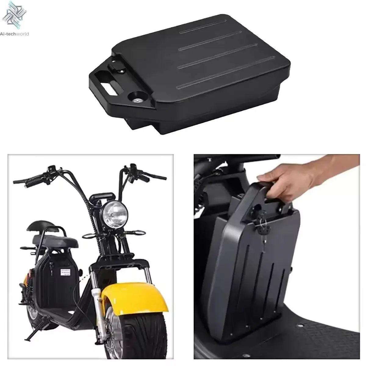 High Capacity 60V 12Ah Lithium Ion Battery Waterproof Replacement for Harley Citycoco Electric Motorcycle Scooter - Ai-TechWorld