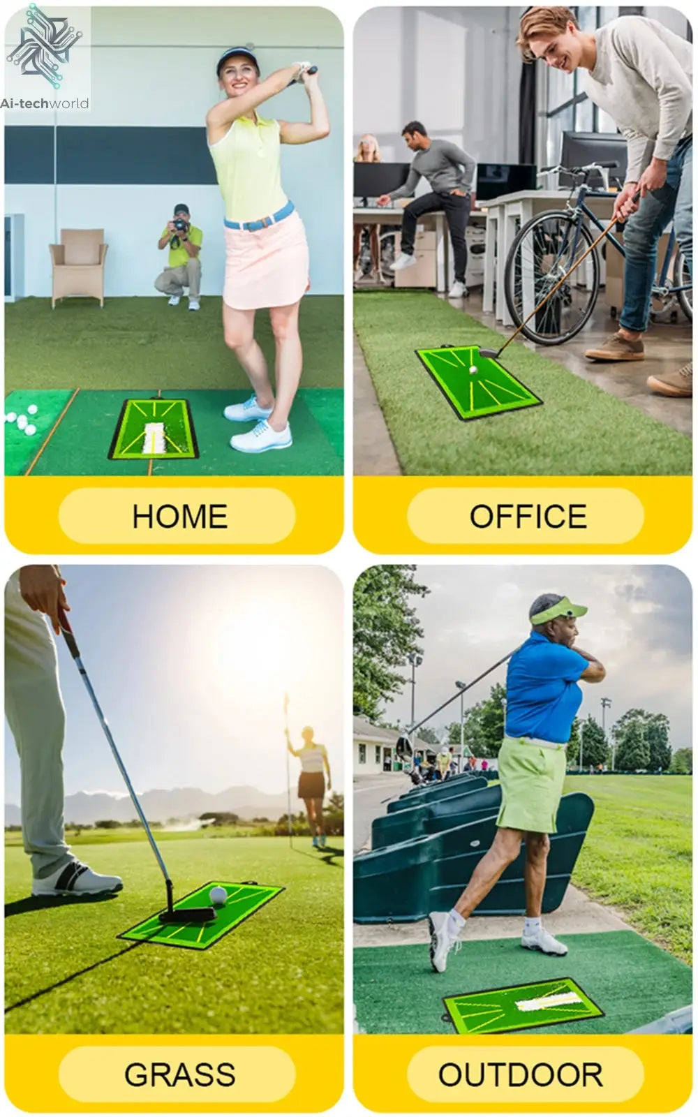 High Quality Golf Training Pad For Swing Detection Batting Ball Trace Directional Mat Swing Path Pads Swing Practice Pads - Ai-TechWorld