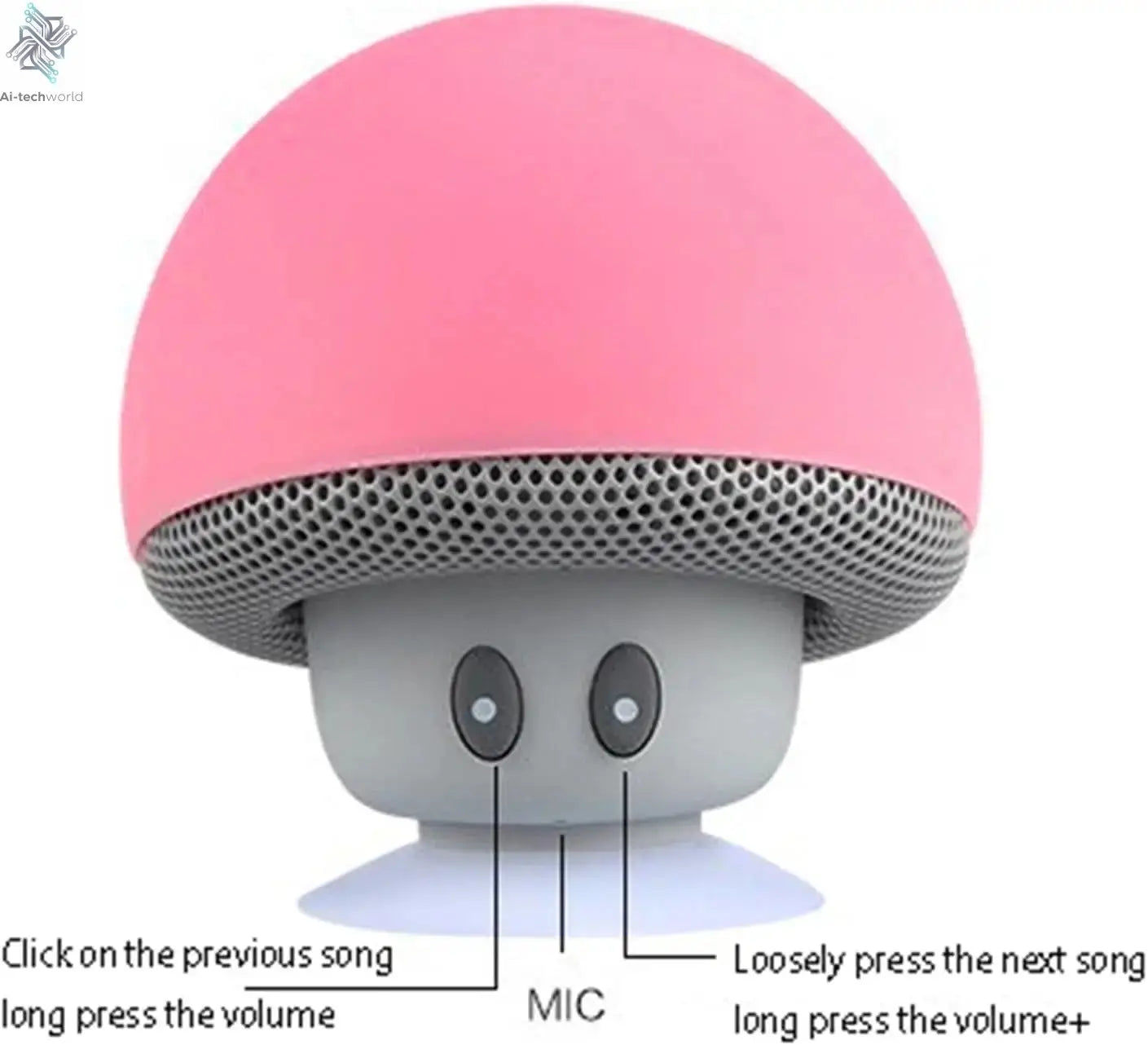 High Quality Wireless Bluetooth Speaker 30ft Wireless Range  Subwoofer With Suction CupSuitable for Cycling Picnic Outdoor Ai-TechWorld 