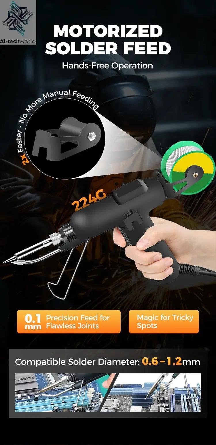 High-efficient 80W Electric Sodering Iron 220V/110V Handheld Solder Welding Machine Heating Repair Tools Small Soldering Iron Ai-TechWorld 