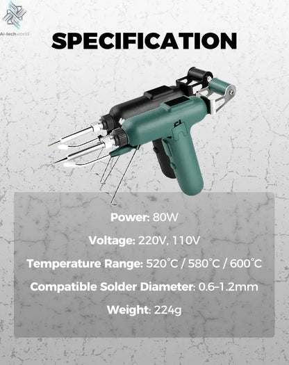 High-efficient 80W Electric Sodering Iron 220V/110V Handheld Solder Welding Machine Heating Repair Tools Small Soldering Iron Ai-TechWorld 