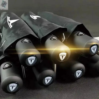 High-end Car Folding Sunshade Windproof Umbrella For Tesla Model 3 Model S Model X Model Y Roadster SpaceX Car Logo Accessories - Ai-TechWorld