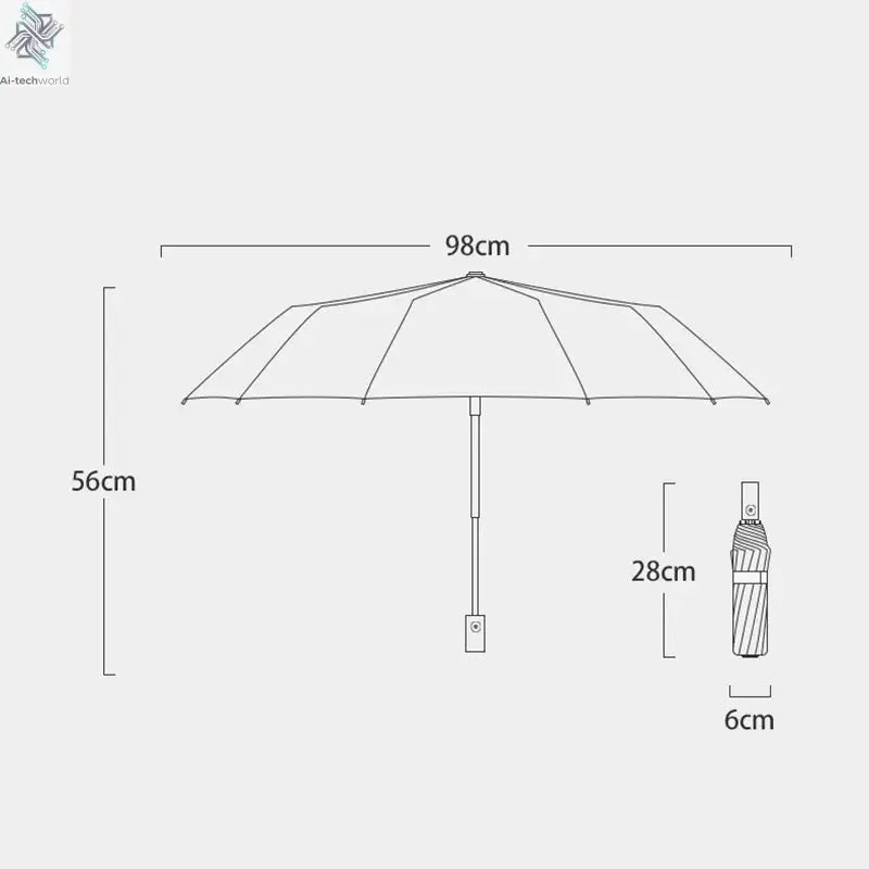 High-end Car Folding Sunshade Windproof Umbrella For Tesla Model 3 Model S Model X Model Y Roadster SpaceX Car Logo Accessories - Ai-TechWorld