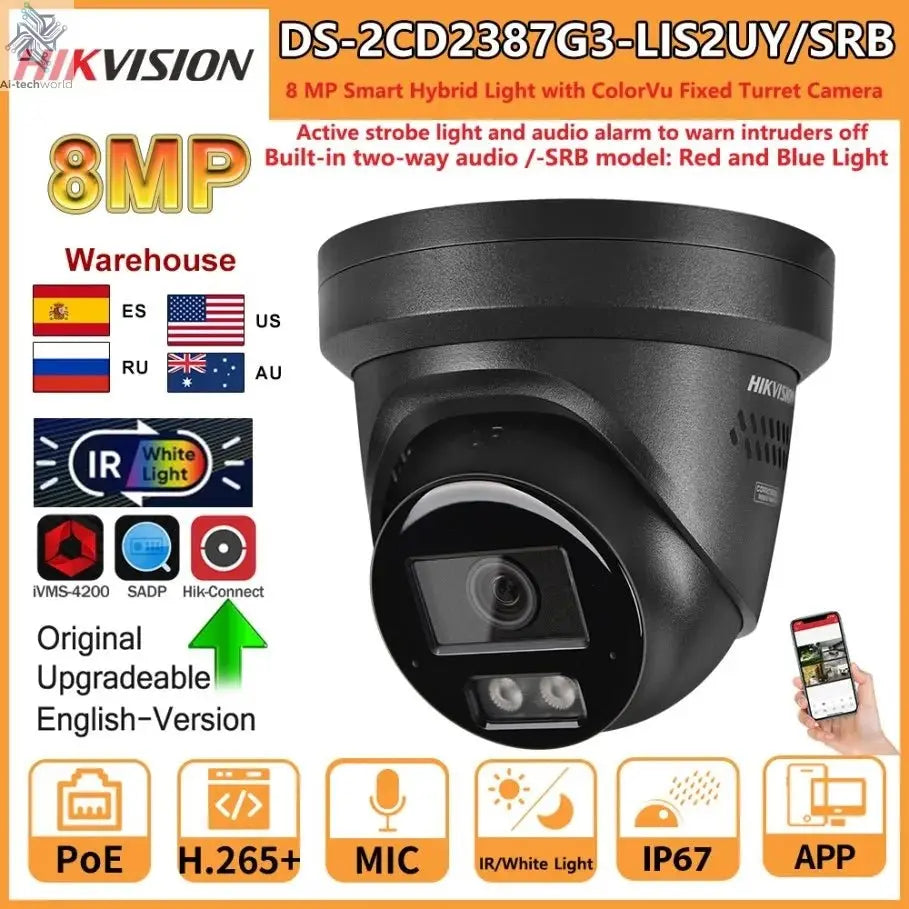Hikvision Smart Hybrid IP Camera – 4K UHD Surveillance with AI Detection, Two - Way Audio - Ai - TechWorld