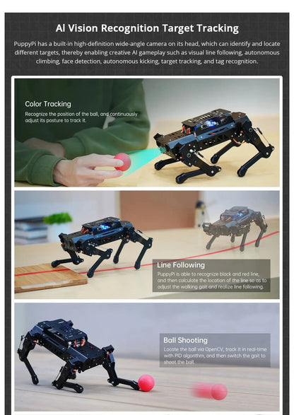 Hiwonder PuppyPi ROS quadruped robot dog, bionics, intelligent programming, AI visual recognition Ai-TechWorld 