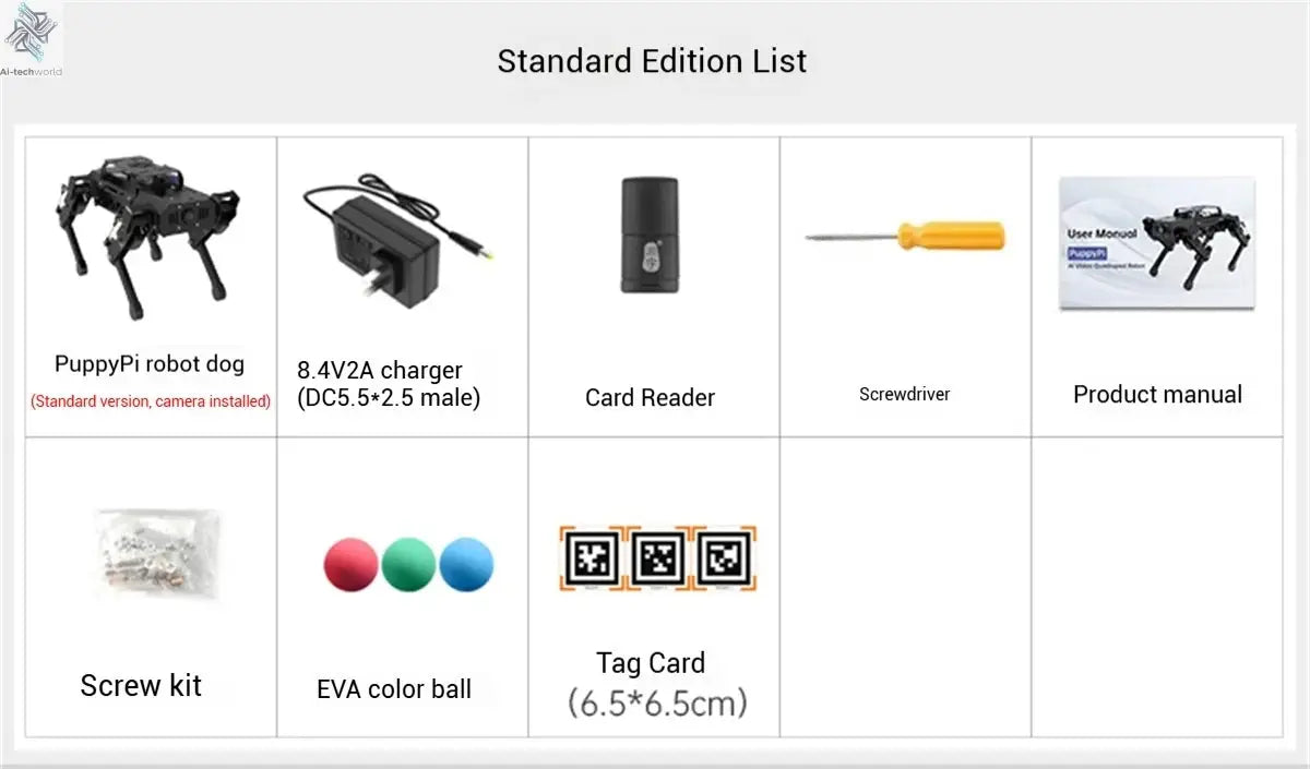 Hiwonder PuppyPi ROS quadruped robot dog, bionics, intelligent programming, AI visual recognition Ai-TechWorld 