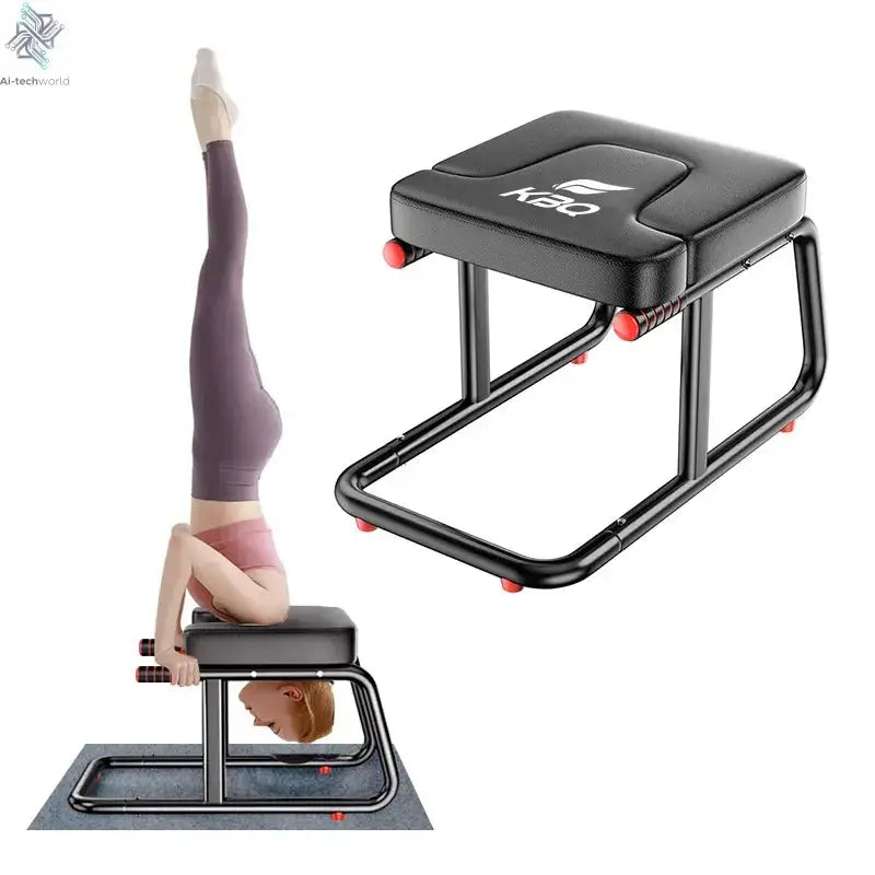 Home multifunctional inverted stool, double armrest yoga headrest bench, vertical yoga chair for balance training - Ai-TechWorld