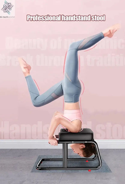 Home multifunctional inverted stool, double armrest yoga headrest bench, vertical yoga chair for balance training - Ai-TechWorld