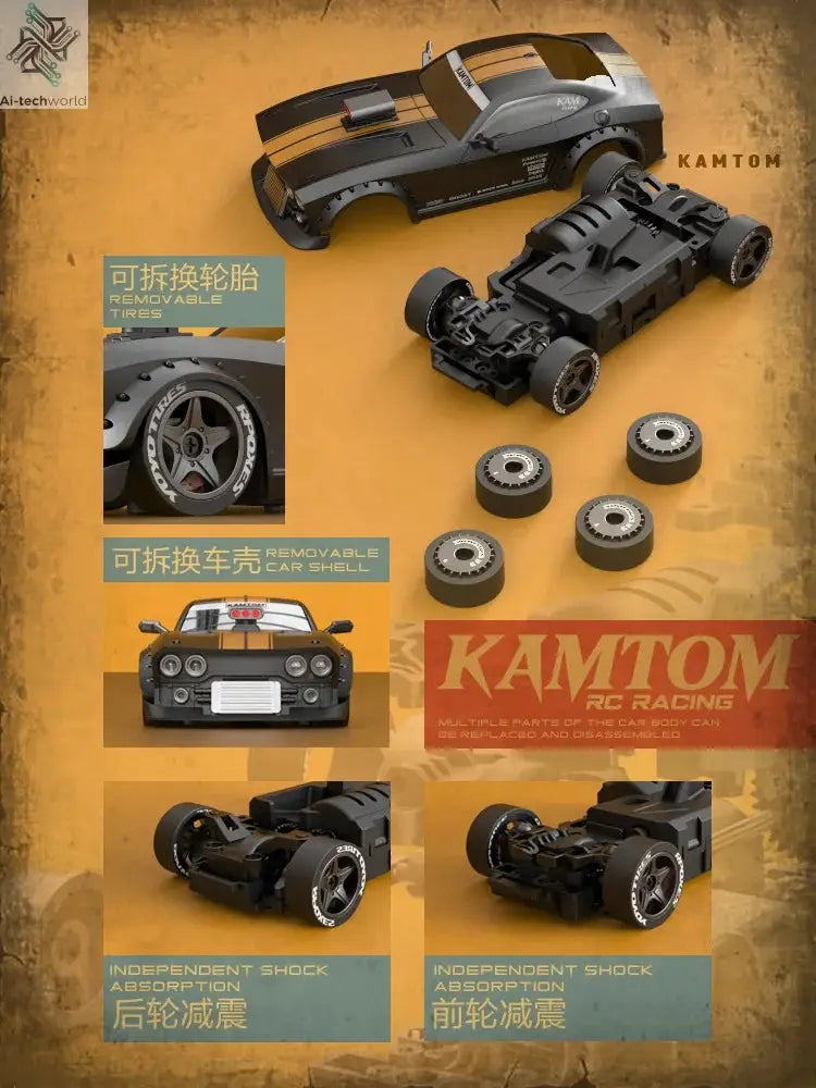 Hot Kamtom Km3299 1/32 Rc Car 4wd High-Speed Remote Control Drift Car With Gyro Professional Adult Racing Car Toys Gift - Ai-TechWorld