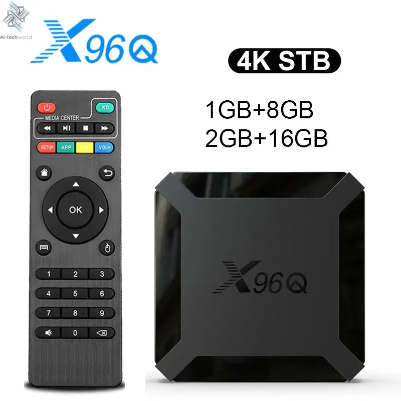 Hot X96Q Android 10.0 Fast Smart TV BOX 2GB 16GB Allwinner H313 Quad Core 4K 2.4G Wifi Set top box 1G8G Media Player Ai-TechWorld 
