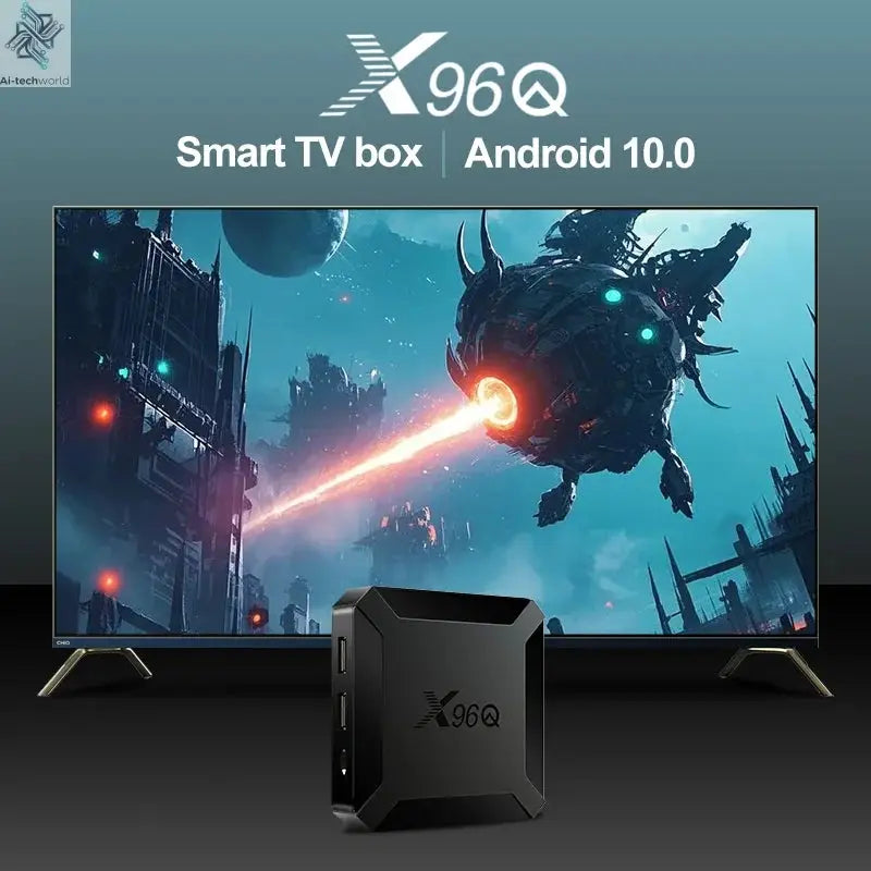Hot X96Q Android 10.0 Fast Smart TV BOX 2GB 16GB Allwinner H313 Quad Core 4K 2.4G Wifi Set top box 1G8G Media Player Ai-TechWorld 