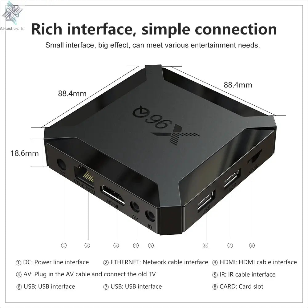 Hot X96Q Android 10.0 Fast Smart TV BOX 2GB 16GB Allwinner H313 Quad Core 4K 2.4G Wifi Set top box 1G8G Media Player Ai-TechWorld 