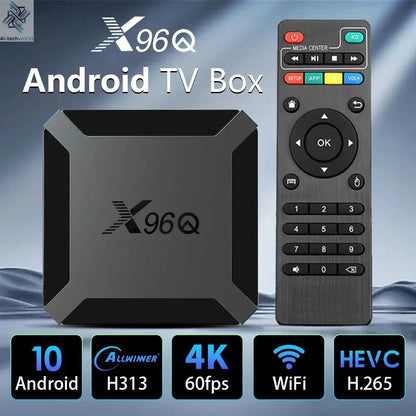 Hot X96Q Android 10.0 Fast Smart TV BOX 2GB 16GB Allwinner H313 Quad Core 4K 2.4G Wifi Set top box 1G8G Media Player Ai-TechWorld 
