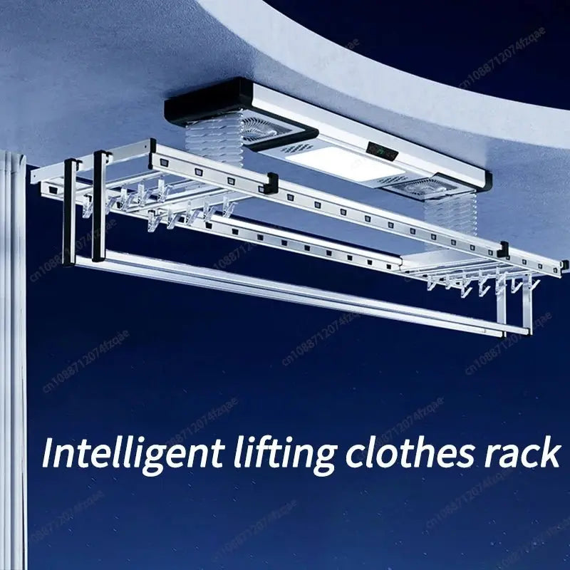 Household Balcony Electric Clothes Drying Rack Remote Control Intelligent Drying Air Drying Lifting Folding Clothes Drying Rack - Ai - TechWorld
