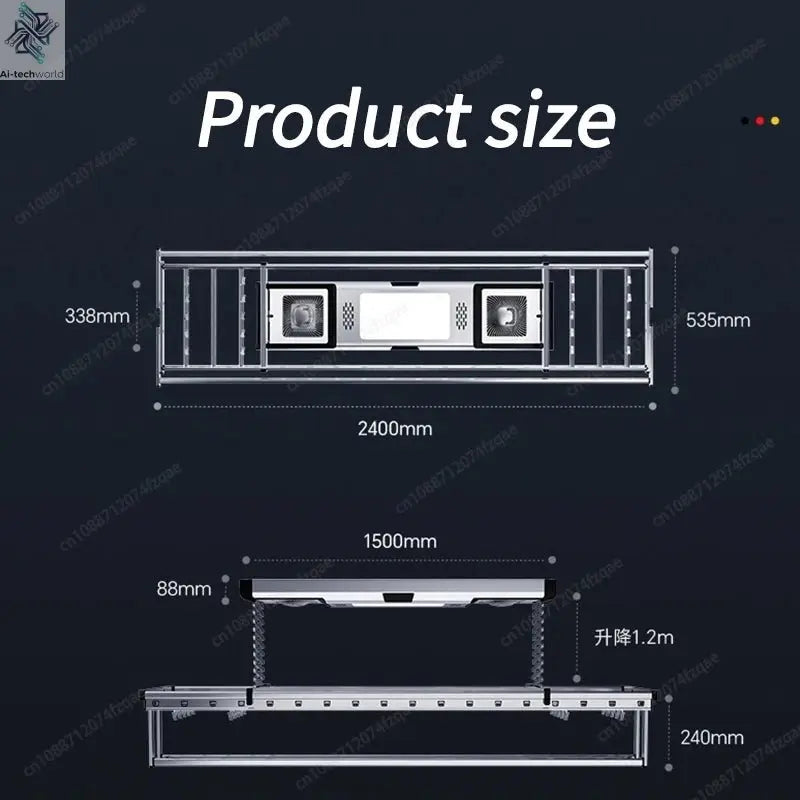 Household Balcony Electric Clothes Drying Rack Remote Control Intelligent Drying Air Drying Lifting Folding Clothes Drying Rack - Ai - TechWorld