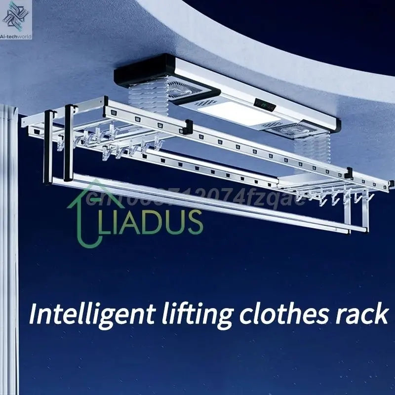Household Balcony Electric Clothes Drying Rack Remote Control Intelligent Drying Air Drying Lifting Folding Clothes Drying Rack - Ai - TechWorld