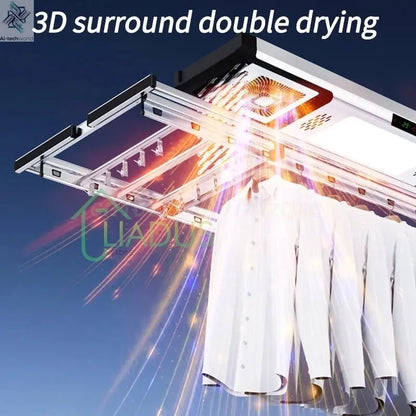 Household Balcony Electric Clothes Drying Rack Remote Control Intelligent Drying Air Drying Lifting Folding Clothes Drying Rack - Ai - TechWorld