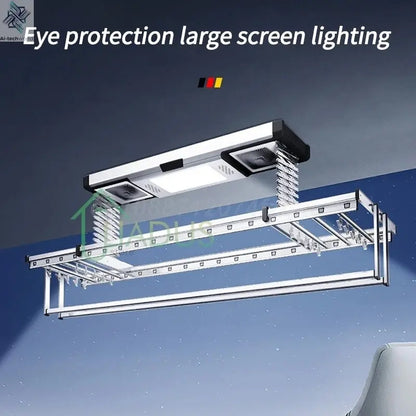 Household Balcony Electric Clothes Drying Rack Remote Control Intelligent Drying Air Drying Lifting Folding Clothes Drying Rack - Ai - TechWorld