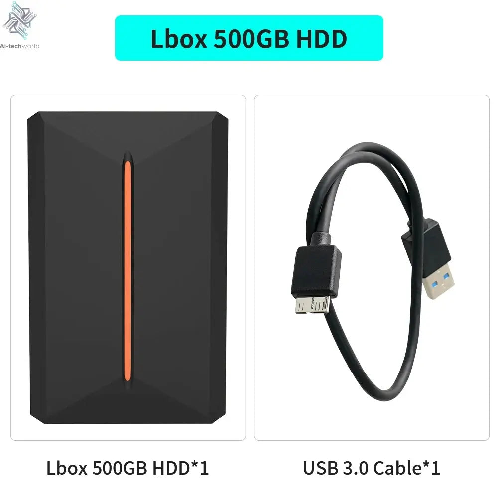 Hyper Base Lbox 500GB Gaming Hard Drive For PS4/PS3/PS2/Wii/Wiiu/Gamecube/Saturn With 3700+ Games Plug&Play For Win PC Launchbox Ai-TechWorld 