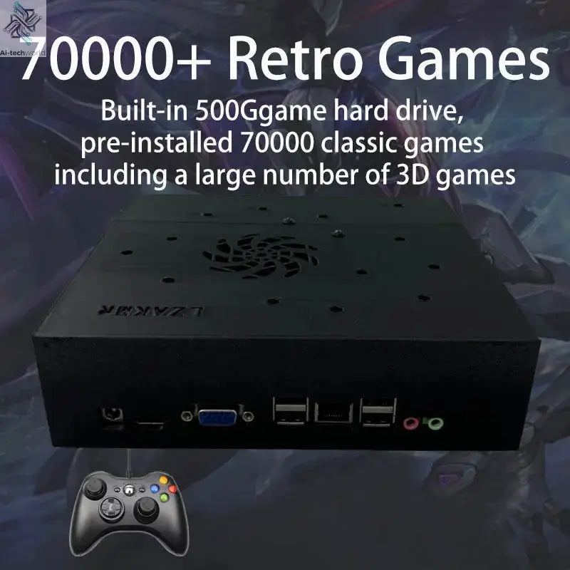 I3-3110M Retro Game Console X8 Play On TV 2T HDD Batocera+Windows 70000+Games For Wii PS2 N64 PSP GameCube N64 Wireless handle Ai-TechWorld 