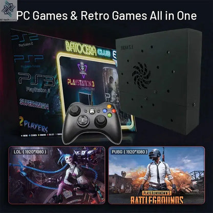 I3-3110M Retro Game Console X8 Play On TV 2T HDD Batocera+Windows 70000+Games For Wii PS2 N64 PSP GameCube N64 Wireless handle Ai-TechWorld 