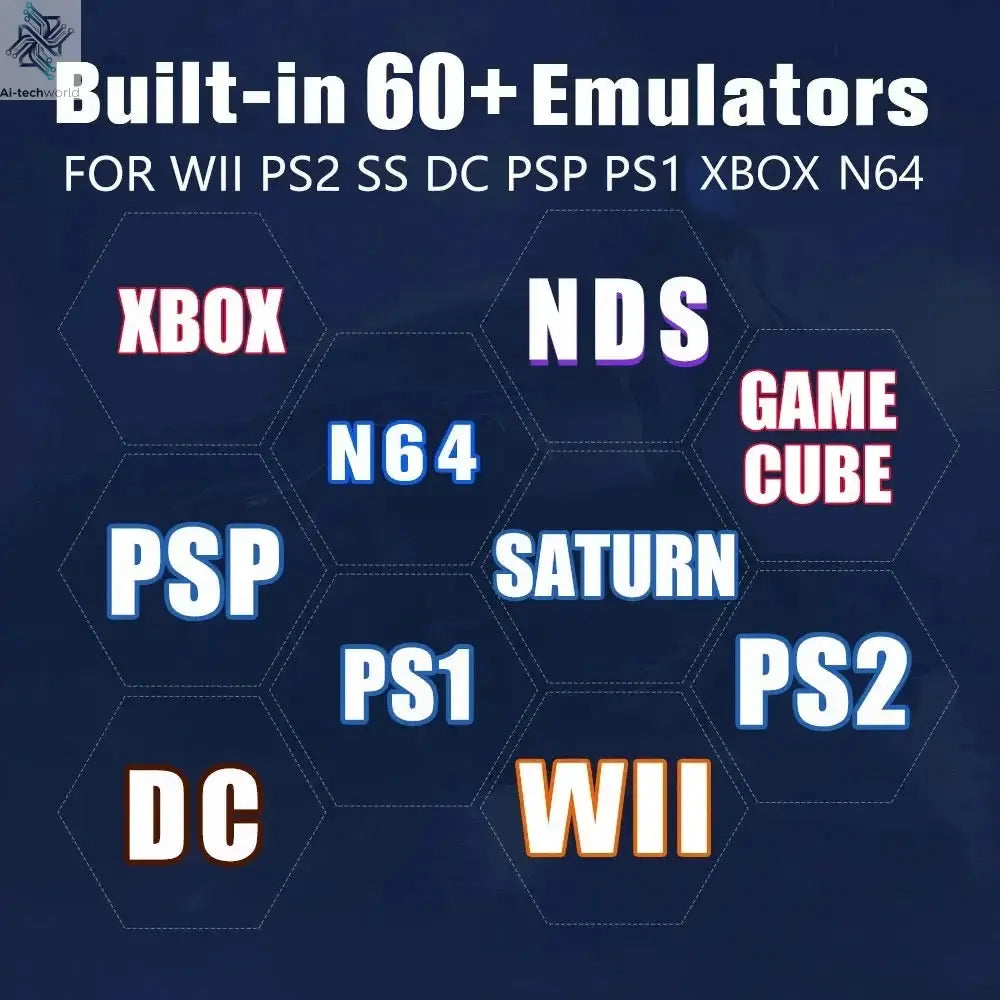 I3-3110M Retro Game Console X8 Play On TV 2T HDD Batocera+Windows 70000+Games For Wii PS2 N64 PSP GameCube N64 Wireless handle Ai-TechWorld 