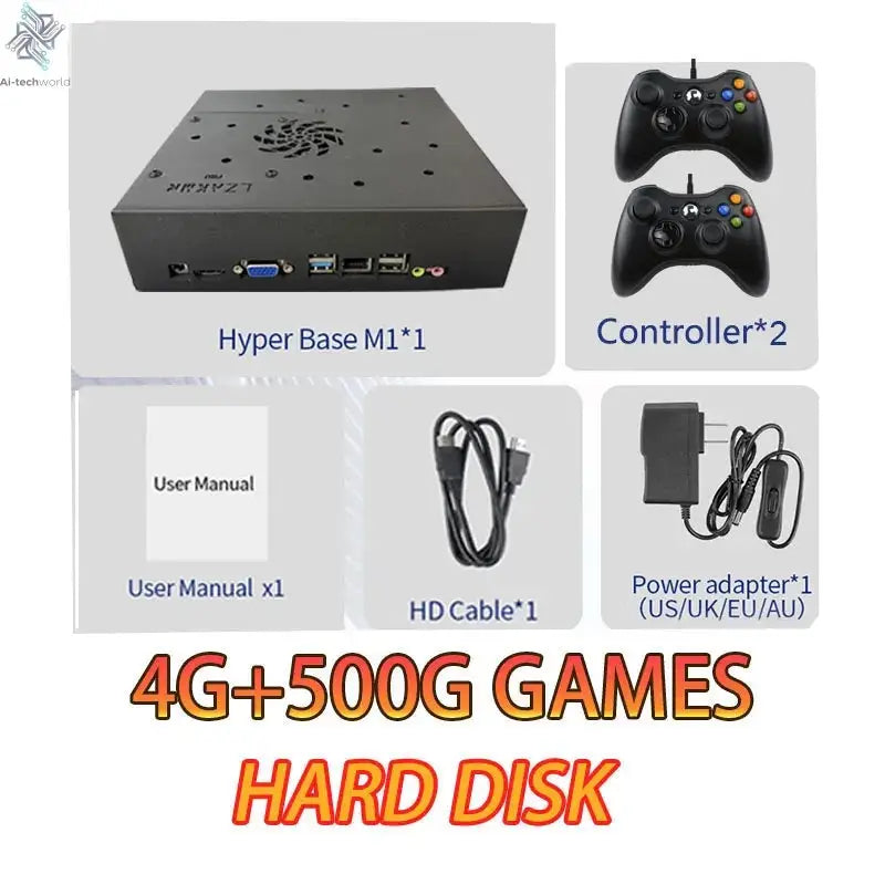 I3-3110M Retro Game Console X8 Play On TV 2T HDD Batocera+Windows 70000+Games For Wii PS2 N64 PSP GameCube N64 Wireless handle Ai-TechWorld 