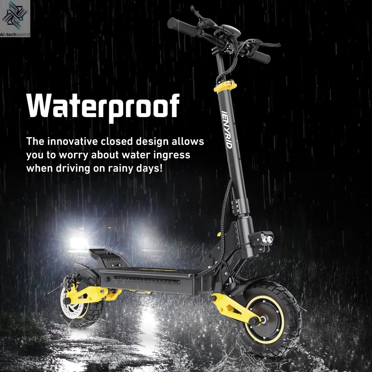 IENYRID ES1 Electric Scooter Foldable 2400W Dual Motor 48V20.8Ah Lithium Battery E-Scooter 10-inch Tires Adult City E-Scooter Ai-TechWorld 