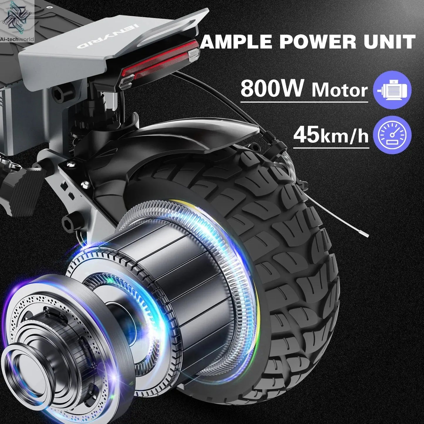 IENYRID IE-S1 Electric Scooter 800W Motor 48V15AH Lithium Battery E-Scooter 10-inch Off-road Tires Foldable E-Scooters Ai-TechWorld 