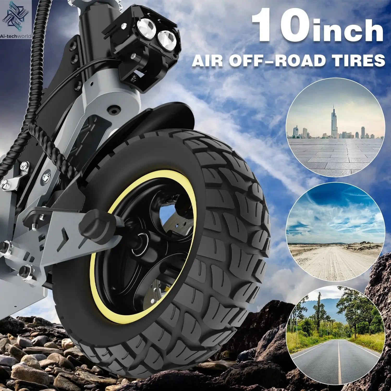 IENYRID IE-S1 Electric Scooter 800W Motor 48V15AH Lithium Battery E-Scooter 10-inch Off-road Tires Foldable E-Scooters Ai-TechWorld 