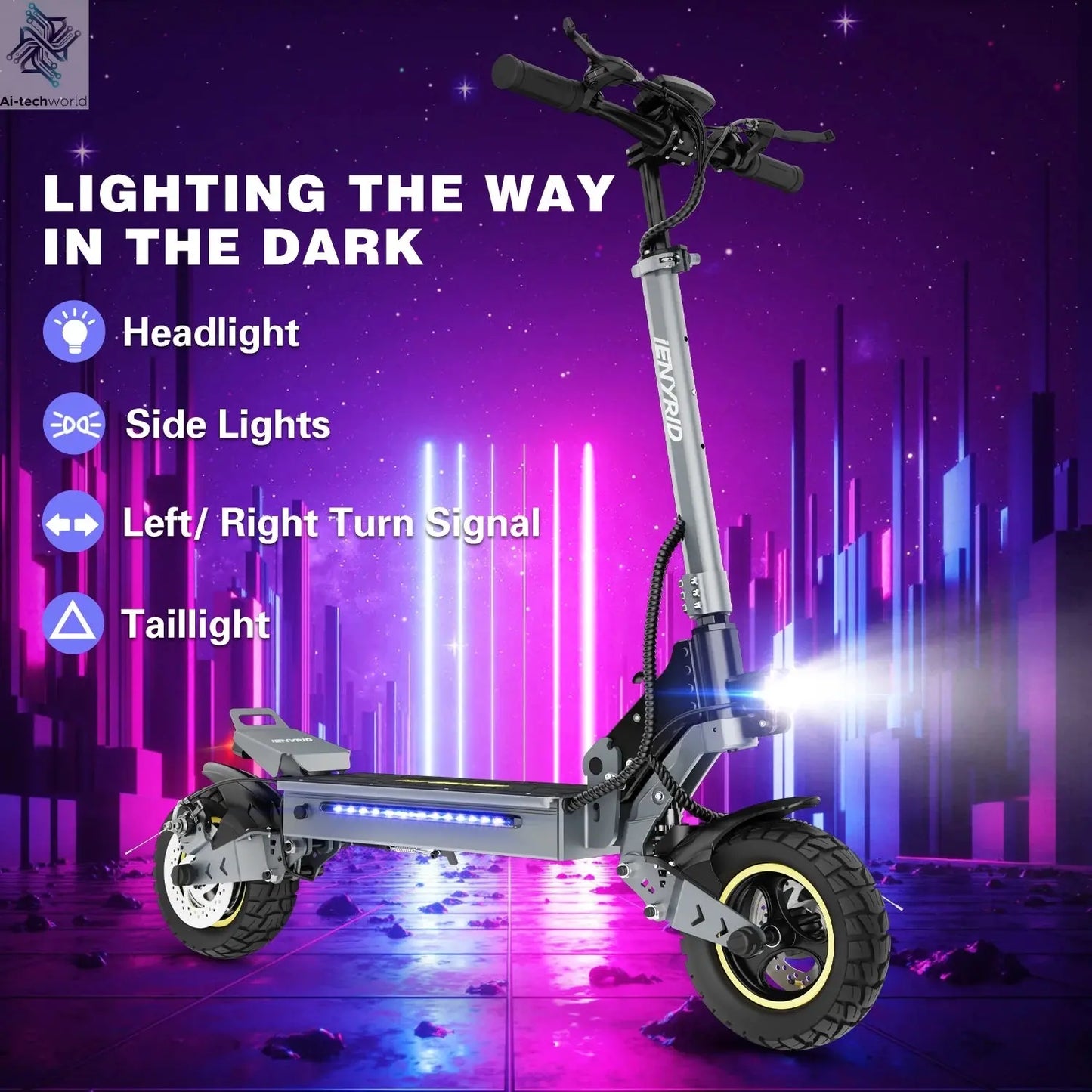 IENYRID IE-S1 Electric Scooter 800W Motor 48V15AH Lithium Battery E-Scooter 10-inch Off-road Tires Foldable E-Scooters Ai-TechWorld 
