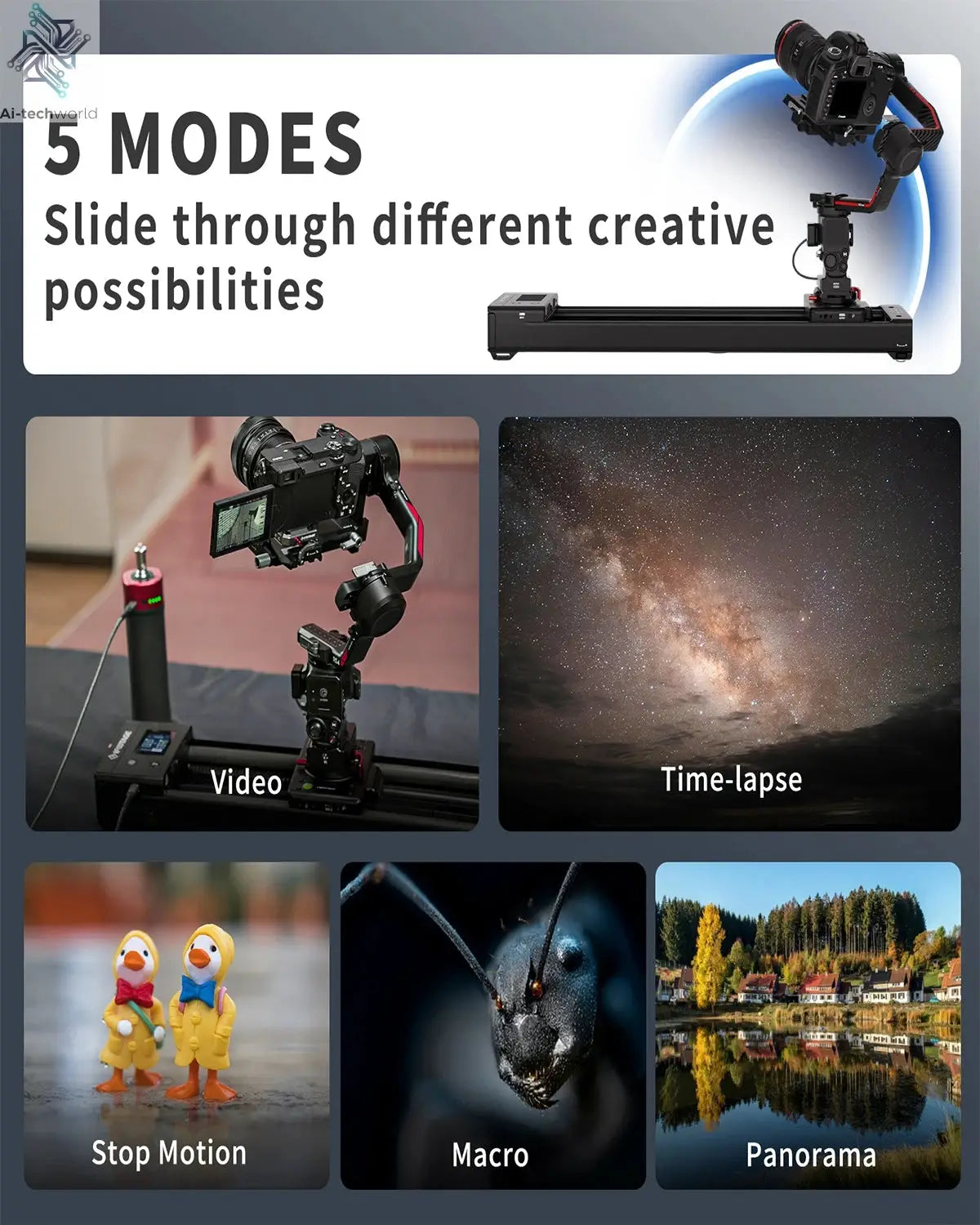 IFOOTAGE Shark Slider Nano II — 660 Mini Motorized Camera Long Version,Aluminum Alloy Dolly Track,Video Stabilizer Rail Panorama Ai-TechWorld 