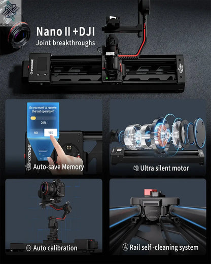 IFOOTAGE Shark Slider Nano II — 660 Mini Motorized Camera Long Version,Aluminum Alloy Dolly Track,Video Stabilizer Rail Panorama Ai-TechWorld 