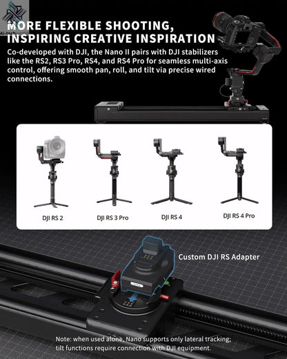 IFOOTAGE Shark Slider Nano II — 660 Mini Motorized Camera Long Version,Aluminum Alloy Dolly Track,Video Stabilizer Rail Panorama Ai-TechWorld 