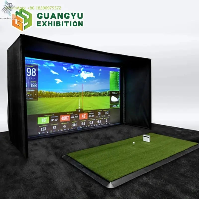 Indoor Virtual Golf Simulator Enclosure 10x9ft with Aluminum Frame Dual-Layer HD Impact Screen Golf Simulator for Home Clubs - Ai-TechWorld