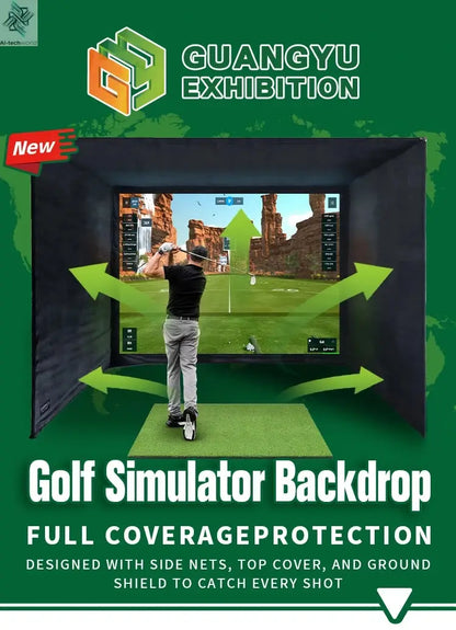 Indoor Virtual Golf Simulator Enclosure 10x9ft with Aluminum Frame Dual-Layer HD Impact Screen Golf Simulator for Home Clubs - Ai-TechWorld