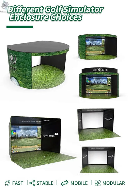 Indoor Virtual Golf Simulator Enclosure 10x9ft with Aluminum Frame Dual-Layer HD Impact Screen Golf Simulator for Home Clubs - Ai-TechWorld