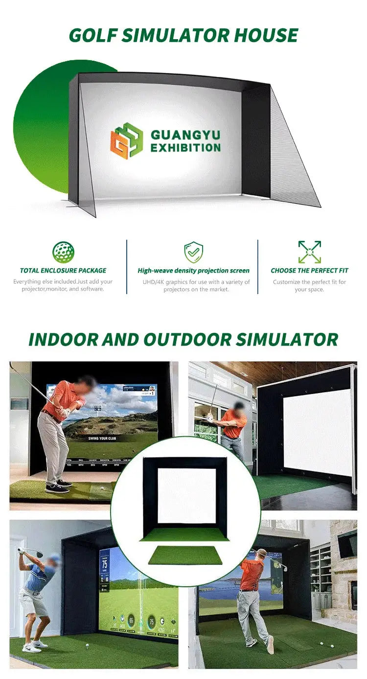 Indoor Virtual Golf Simulator Enclosure 10x9ft with Aluminum Frame Dual-Layer HD Impact Screen Golf Simulator for Home Clubs - Ai-TechWorld