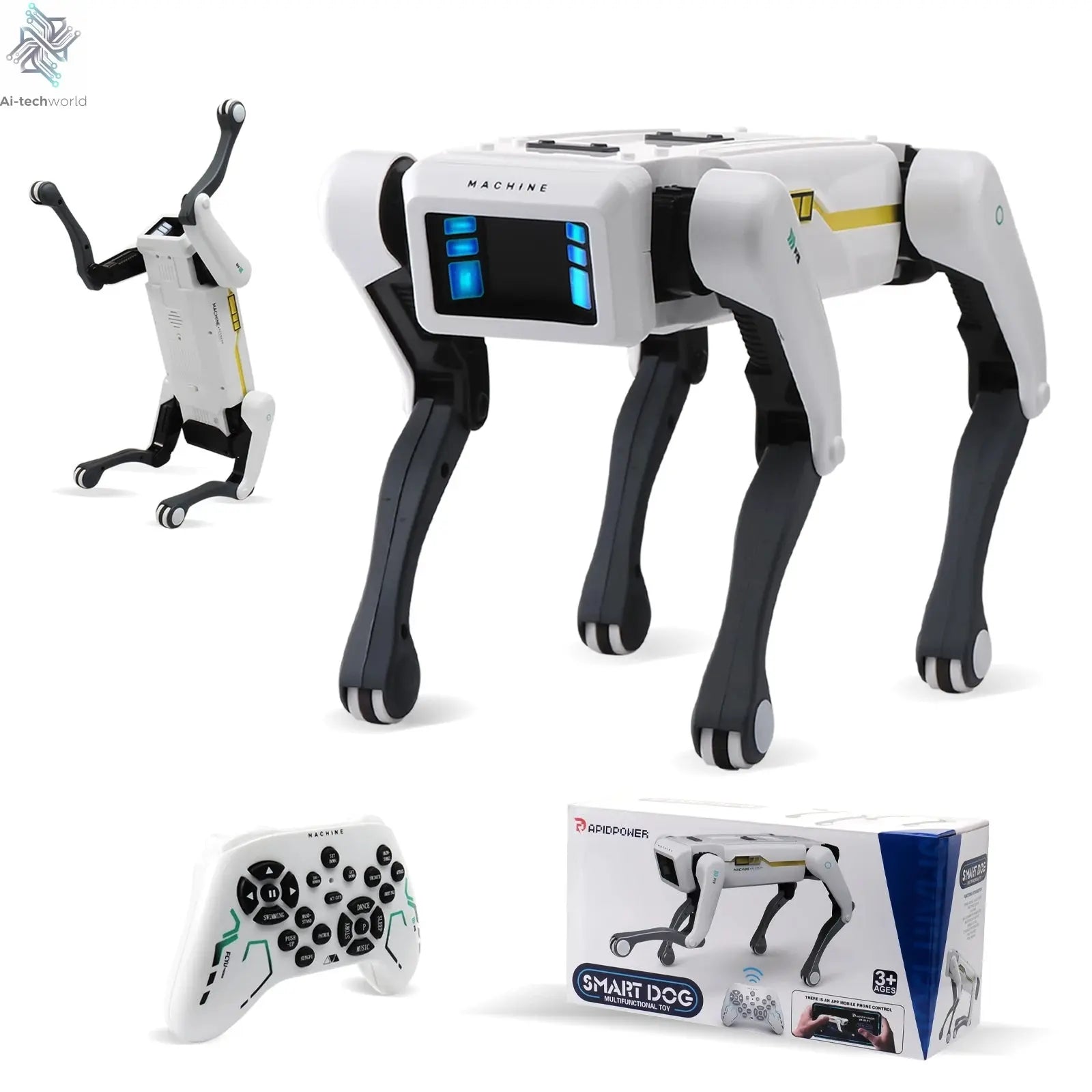 Intelligent AI RC Robot Dog Voice Dialogue APP Remote Control Programming Singing Dancing Machine Dog Kids Toys Ai-TechWorld 