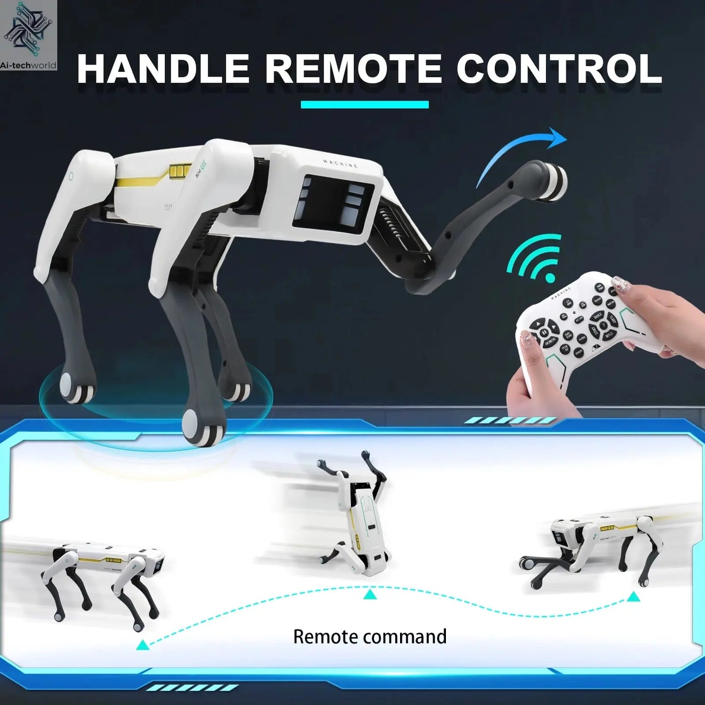 Intelligent AI RC Robot Dog Voice Dialogue APP Remote Control Programming Singing Dancing Machine Dog Kids Toys Ai-TechWorld 
